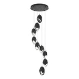 Hubbardton Forge 2023 Black Black Crystal (BP) Standard Chrysalis 9-Light Large Crystal Pendant
