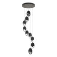 Hubbardton Forge 2023 Natural Iron Black Crystal (BP) Standard Chrysalis 9-Light Large Crystal Pendant
