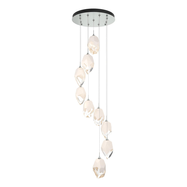 Hubbardton Forge 2023 Vintage Platinum White Crystal (WP) Standard Chrysalis 9-Light Large Crystal Pendant