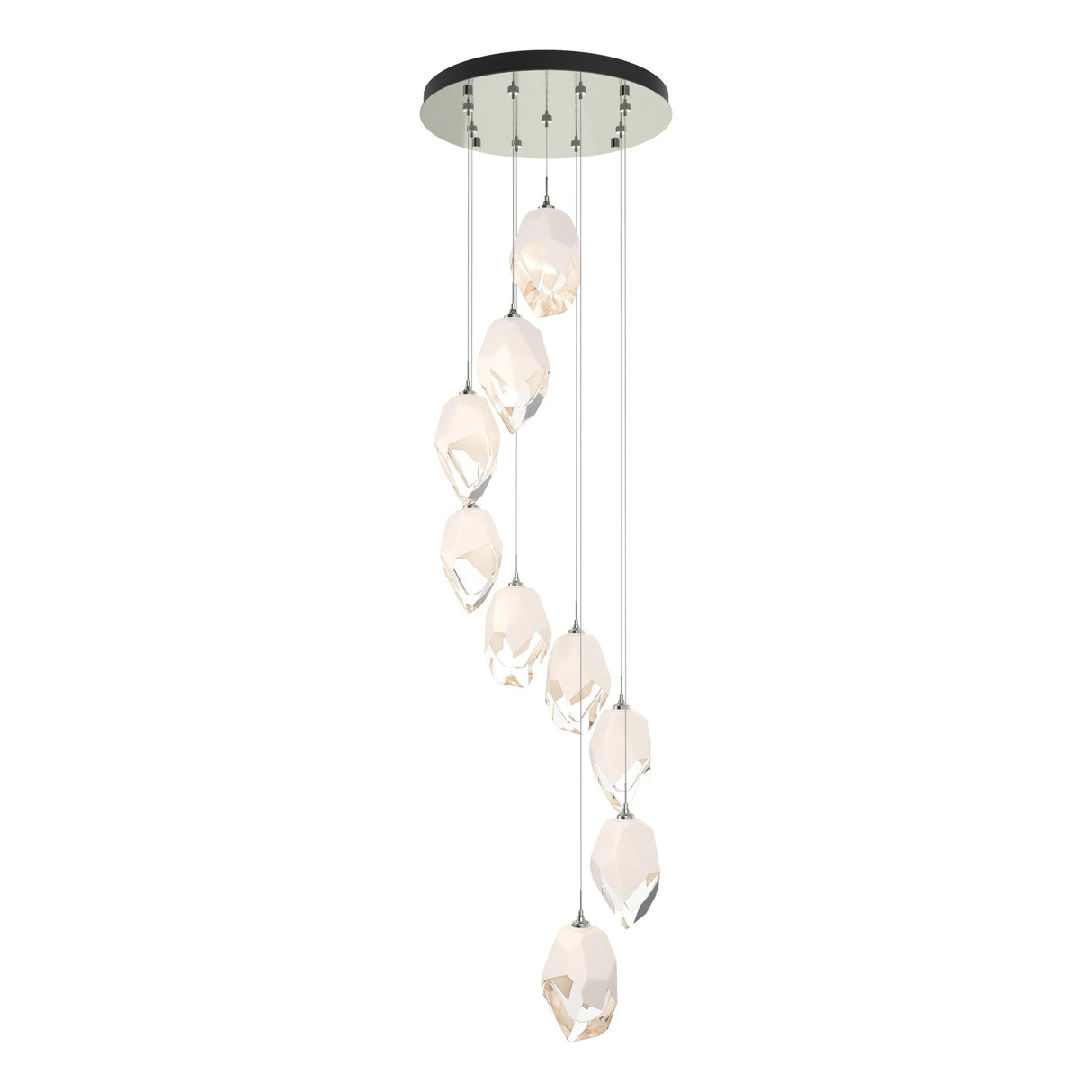 Hubbardton Forge 2023 Sterling White Crystal (WP) Standard Chrysalis 9-Light Large Crystal Pendant