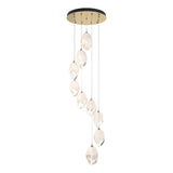 Hubbardton Forge 2023 Modern Brass White Crystal (WP) Standard Chrysalis 9-Light Large Crystal Pendant