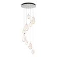 Hubbardton Forge 2023 White White Crystal (WP) Long Chrysalis 9-Light Mixed Crystal Pendant