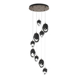 Hubbardton Forge 2023 Bronze Black Crystal (BP) Long Chrysalis 9-Light Mixed Crystal Pendant