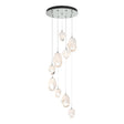 Hubbardton Forge 2023 Vintage Platinum White Crystal (WP) Long Chrysalis 9-Light Mixed Crystal Pendant
