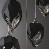 Hubbardton Forge 2023 Modern Brass Black Crystal (BP) Long Chrysalis 9-Light Mixed Crystal Pendant