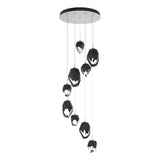 Hubbardton Forge 2023 White Black Crystal (BP) Standard Chrysalis 9-Light Mixed Crystal Pendant