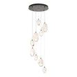Hubbardton Forge 2023 Dark Smoke White Crystal (WP) Standard Chrysalis 9-Light Mixed Crystal Pendant