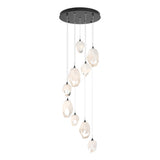 Hubbardton Forge 2023 Black White Crystal (WP) Standard Chrysalis 9-Light Mixed Crystal Pendant