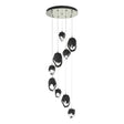 Hubbardton Forge 2023 Sterling Black Crystal (BP) Standard Chrysalis 9-Light Mixed Crystal Pendant