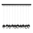 Hubbardton Forge 2023 White Black Crystal (BP) Long Chrysalis 10-Light Small Crystal Pendant