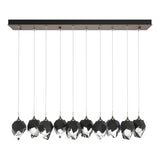 Hubbardton Forge 2023 Bronze Black Crystal (BP) Long Chrysalis 10-Light Small Crystal Pendant