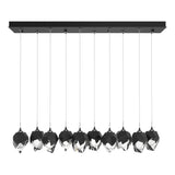 Hubbardton Forge 2023 Black Black Crystal (BP) Long Chrysalis 10-Light Small Crystal Pendant