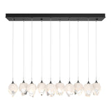Hubbardton Forge 2023 Black White Crystal (WP) Long Chrysalis 10-Light Small Crystal Pendant