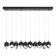 Hubbardton Forge 2023 Oil Rubbed Bronze Black Crystal (BP) Long Chrysalis 10-Light Small Crystal Pendant