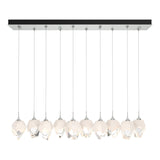 Hubbardton Forge 2023 Vintage Platinum White Crystal (WP) Long Chrysalis 10-Light Small Crystal Pendant