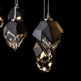 Hubbardton Forge 2023 Sterling Black Crystal (BP) Long Chrysalis 10-Light Small Crystal Pendant