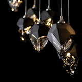 Hubbardton Forge 2023 Sterling Black Crystal (BP) Long Chrysalis 10-Light Small Crystal Pendant