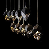 Hubbardton Forge 2023 Sterling Black Crystal (BP) Long Chrysalis 10-Light Small Crystal Pendant