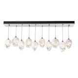 Hubbardton Forge 2023 Sterling White Crystal (WP) Long Chrysalis 10-Light Small Crystal Pendant
