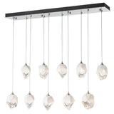 Hubbardton Forge 2023 Sterling White Crystal (WP) Long Chrysalis 10-Light Small Crystal Pendant