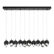 Hubbardton Forge 2023 Ink Black Crystal (BP) Long Chrysalis 10-Light Small Crystal Pendant