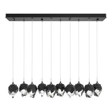 Hubbardton Forge 2023 Ink Black Crystal (BP) Long Chrysalis 10-Light Small Crystal Pendant