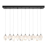 Hubbardton Forge 2023 Ink White Crystal (WP) Long Chrysalis 10-Light Small Crystal Pendant