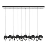 Hubbardton Forge 2023 White Black Crystal (BP) Standard Chrysalis 10-Light Small Crystal Pendant