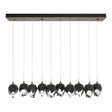 Hubbardton Forge 2023 Bronze Black Crystal (BP) Standard Chrysalis 10-Light Small Crystal Pendant