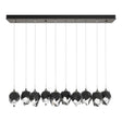 Hubbardton Forge 2023 Dark Smoke Black Crystal (BP) Standard Chrysalis 10-Light Small Crystal Pendant