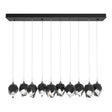 Hubbardton Forge 2023 Black Black Crystal (BP) Standard Chrysalis 10-Light Small Crystal Pendant
