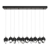 Hubbardton Forge 2023 Oil Rubbed Bronze Black Crystal (BP) Standard Chrysalis 10-Light Small Crystal Pendant