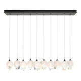Hubbardton Forge 2023 Natural Iron White Crystal (WP) Standard Chrysalis 10-Light Small Crystal Pendant
