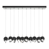 Hubbardton Forge 2023 Vintage Platinum Black Crystal (BP) Standard Chrysalis 10-Light Small Crystal Pendant