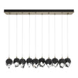 Hubbardton Forge 2023 Soft Gold Black Crystal (BP) Standard Chrysalis 10-Light Small Crystal Pendant