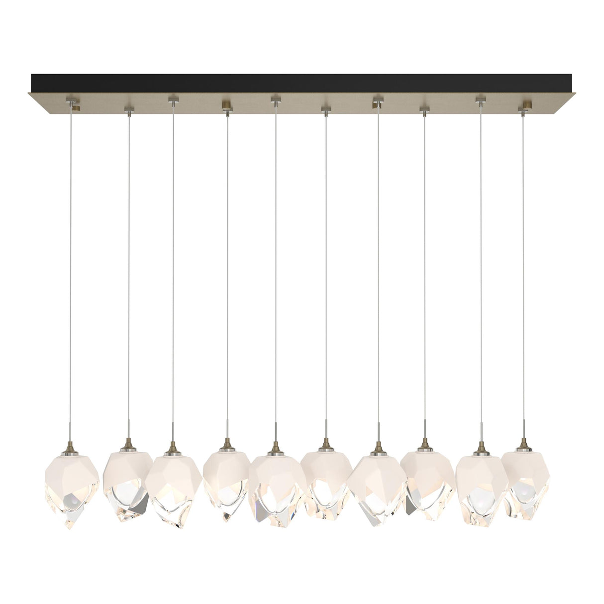 Hubbardton Forge 2023 Soft Gold White Crystal (WP) Standard Chrysalis 10-Light Small Crystal Pendant