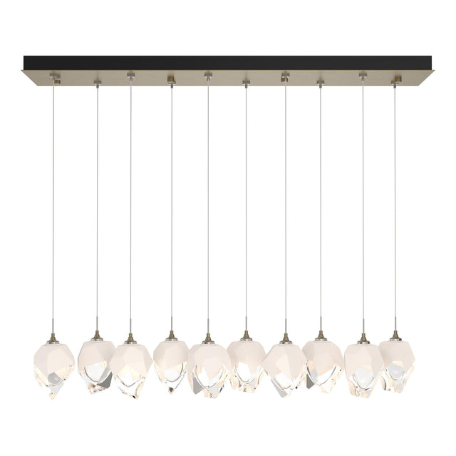 Hubbardton Forge 2023 Soft Gold White Crystal (WP) Standard Chrysalis 10-Light Small Crystal Pendant