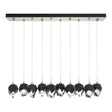 Hubbardton Forge 2023 Sterling Black Crystal (BP) Standard Chrysalis 10-Light Small Crystal Pendant