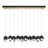 Hubbardton Forge 2023 Modern Brass Black Crystal (BP) Standard Chrysalis 10-Light Small Crystal Pendant