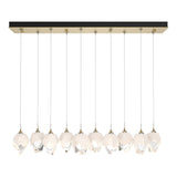 Hubbardton Forge 2023 Modern Brass White Crystal (WP) Standard Chrysalis 10-Light Small Crystal Pendant