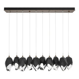 Hubbardton Forge 2023 Bronze Black Crystal (BP) Long Chrysalis 10-Light Large Crystal Pendant