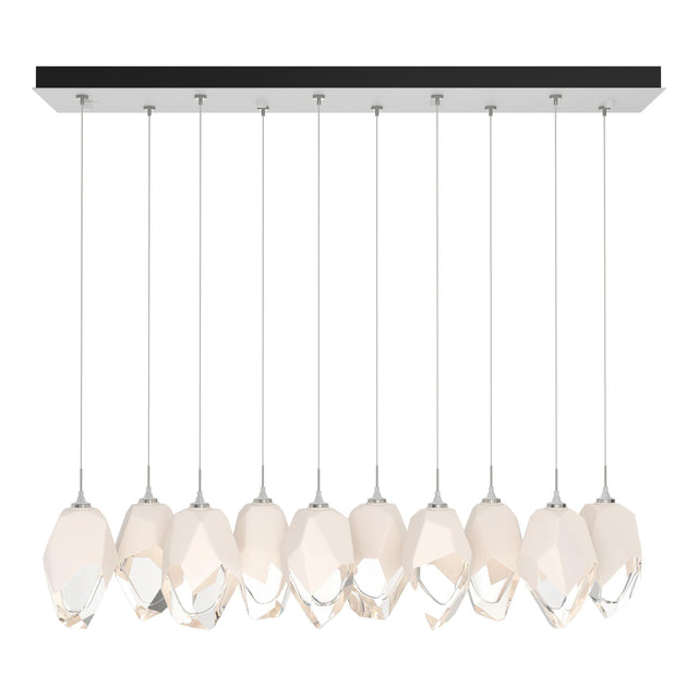 Hubbardton Forge 2023 White White Crystal (WP) Long Chrysalis 10-Light Large Crystal Pendant