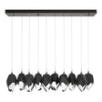 Hubbardton Forge 2023 Dark Smoke Black Crystal (BP) Long Chrysalis 10-Light Large Crystal Pendant