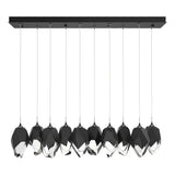 Hubbardton Forge 2023 Black Black Crystal (BP) Long Chrysalis 10-Light Large Crystal Pendant