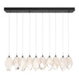 Hubbardton Forge 2023 Black White Crystal (WP) Long Chrysalis 10-Light Large Crystal Pendant