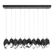 Hubbardton Forge 2023 Natural Iron Black Crystal (BP) Long Chrysalis 10-Light Large Crystal Pendant