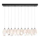 Hubbardton Forge 2023 Oil Rubbed Bronze White Crystal (WP) Long Chrysalis 10-Light Large Crystal Pendant