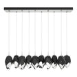 Hubbardton Forge 2023 Vintage Platinum Black Crystal (BP) Long Chrysalis 10-Light Large Crystal Pendant