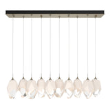 Hubbardton Forge 2023 Soft Gold White Crystal (WP) Long Chrysalis 10-Light Large Crystal Pendant
