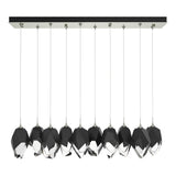 Hubbardton Forge 2023 Sterling Black Crystal (BP) Long Chrysalis 10-Light Large Crystal Pendant